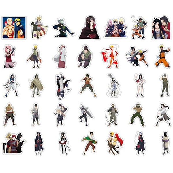 100 kpl Cartoon Anime Naruto Tarroja - Sopii Rullalaudoille, Matkalaukuille, Kitaroille, Kannettaville Tietokoneille Multicolor 100 Pcs