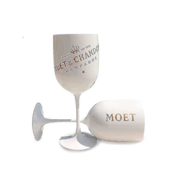 2 stk. Hvide Champagneglas til Moet Plastik Champagneglas Cocktailglas Vinglas Pokalglas Champagneglas til Fest -z