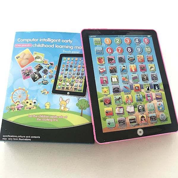 Børne Touch Tablet Pad Læringslæsemaskine Tidlig Uddannelsesmaskine Spillelegetøj Gaver Pink