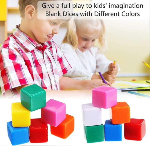 60 stk. 16 mm Blanke Terninger Akryl Terninger Assorterede Farver DIY Terninger til Brætspil