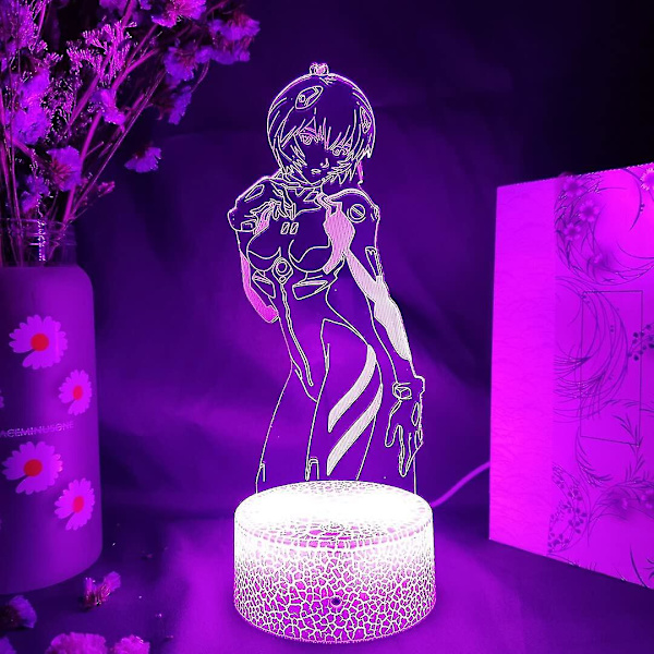Anime Eva Figur Ayanami Rei Manga Kunstlampe Hjemmerom Dekorasjon 3d NightBY