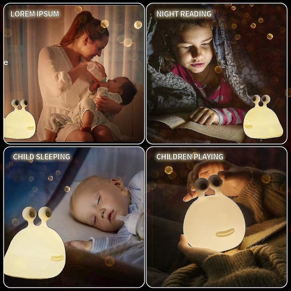 Sneglenattlys, Myk Lampe For Barnerom, Silikon Nattlys For Ammende, Søt Dyr Sengelampe For Baby Barn Tenåringer, Mykt Nattlys -ys weihu 1pc