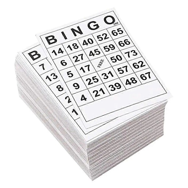 60 st stora bingobrickor Lättlästa för vuxna & barn Bingospelkort Ark 0 till 75 siffror 59x71