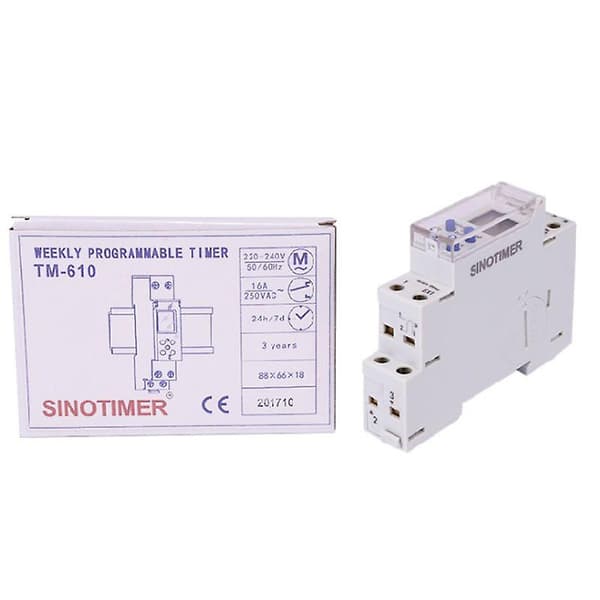 Y5gd tm610 220v/110v timer switch 18mm enkelt modul din skinne lcd digital 7 dage 24 timer programmerbar udgangseffekt 16a