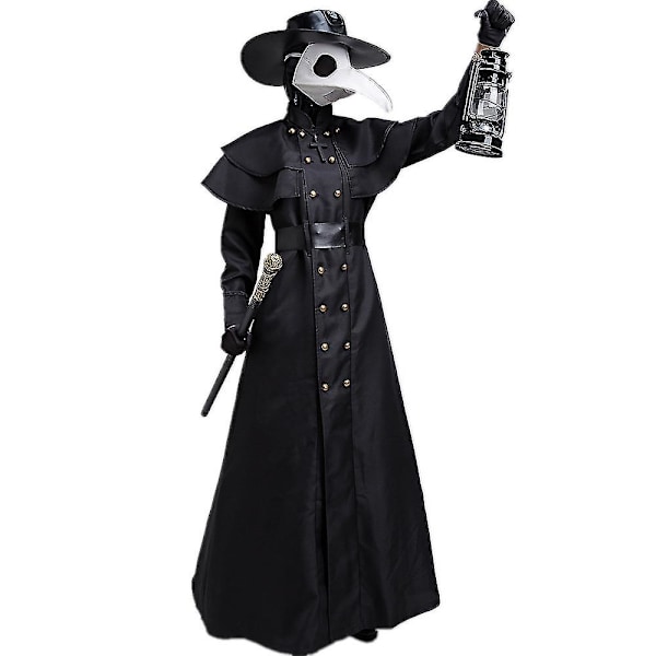 Halloween Medieval Punk Plague Doctor Birdman Cosplay -asu L