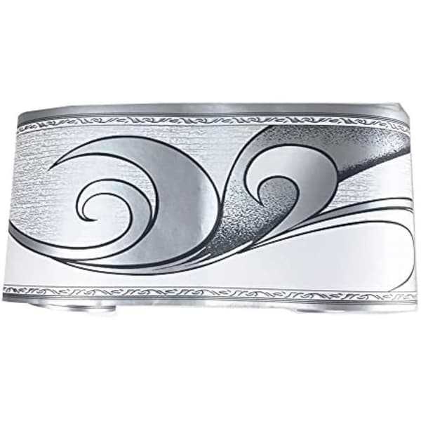 Dekorativ väggdekal - Vågmönster - Silvergrå - PVC - 10 cm x 10 m