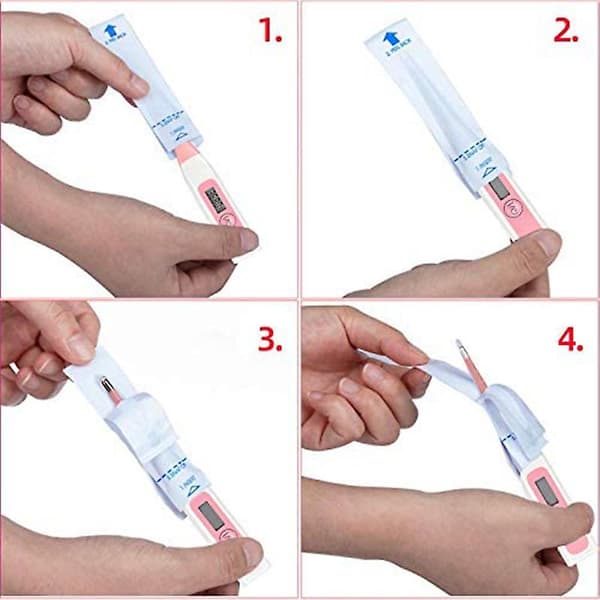 100-pack Digital Termometer Sondenöverdrag - Engångs Universal Elektronisk Rektal Termometeröverdrag white