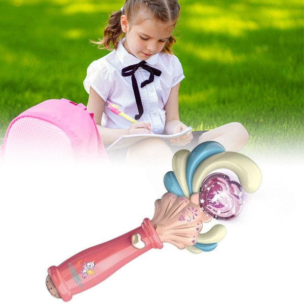 Lysande prinsessastav med handtag, elektrisk lysande musikalisk prinsessastav för barn, cosplay, typ 1