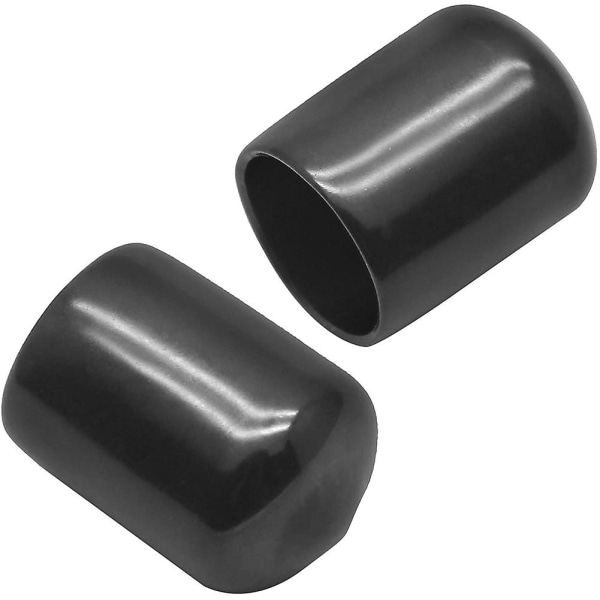 10 st Gummikåpor 16mm ID PVC Runda Rörkåpor Skydd för Skruvgängor Black