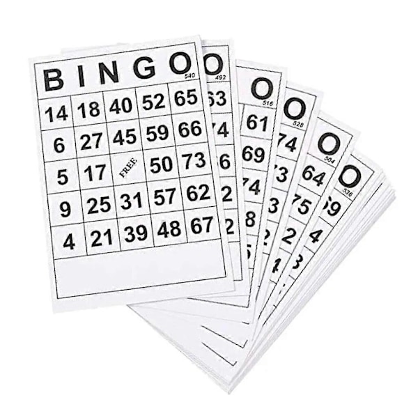 60 st stora bingobrickor Lättlästa för vuxna & barn Bingospelkort Ark 0 till 75 siffror 59x71