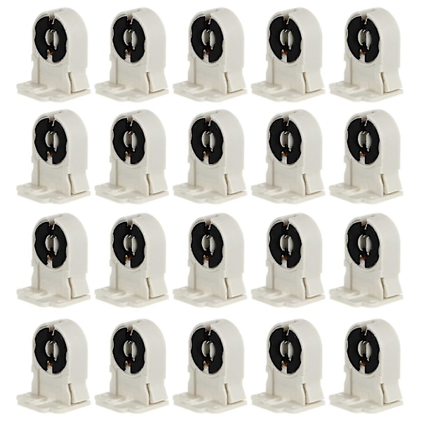 20 st T8/G13 Lysrörsfäste Värmebeständigt Lampfäste Hushållsljusrörsfäste För Hem Kontor Sovrum (vit) White 3.60X2.80X2.20CM