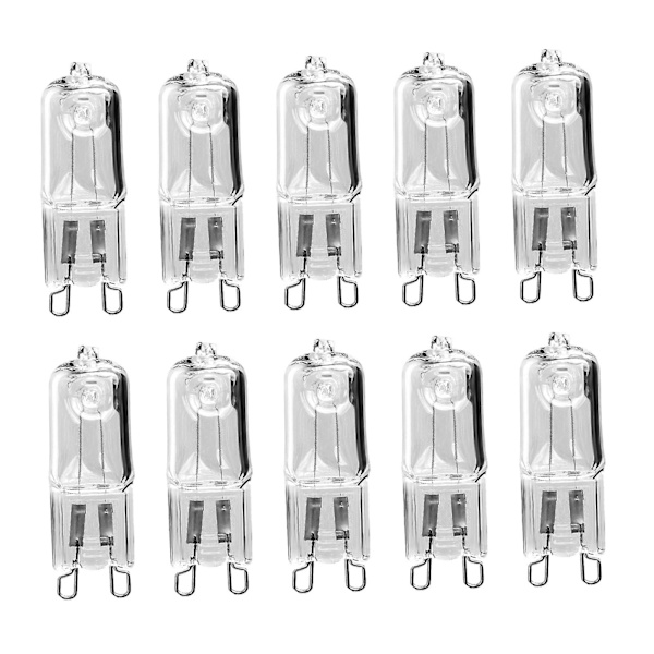 10 kpl 33 W halogeenilamppua G9-valaisimet Kestävät 2-napaiset Helppo asennus Uunin valaisimet Lämmin valkoinen Seinävalaisimiin Pöytälamppu 1.3cmx4.3cm