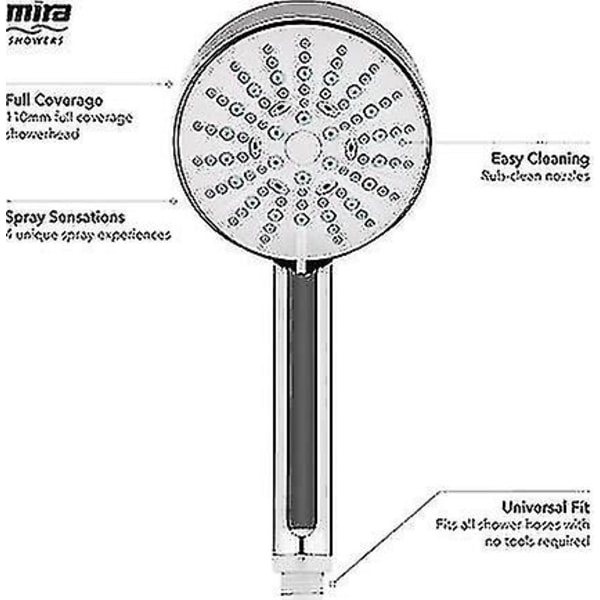 Mira Showers 1.1605.237 Beat 11 Cm 4-sprøjte Bruseshoved - Krom