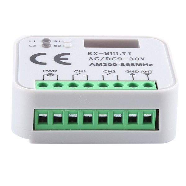 Universaali Rx Monitaajuinen 300-868mhz Vastaanotin 2ch 12v 24v Relaay-moduuli Garageavun Kaukosäädin 433.92mhz 868mhz  (FMY)