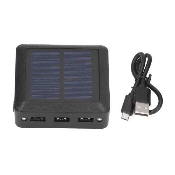 Solar Power Bank 10000mAh 3 USB Output Mini Solar Phone Charger with LED Light for Outdoor Camping Fishing