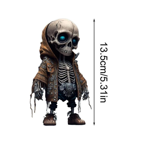 2023 Nye seje skeletfigurer Halloween skeletdukke harpiks ornament bærbar samleobjekt dekorative Halloween gaver Dark Gray