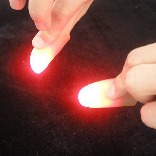 LED Fingerlysringe Glødende Magiske Finger Blinkende Close Up Finger Trick [DmS] A