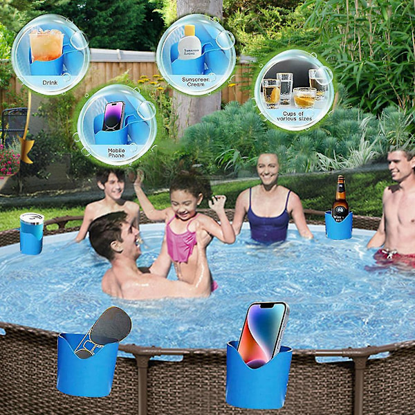 Kopholdere til overjordiske pools, poolkopholdere til drikkevarer overjordiske pooltilbehør, plastik pool drikkevareholder 2pcs