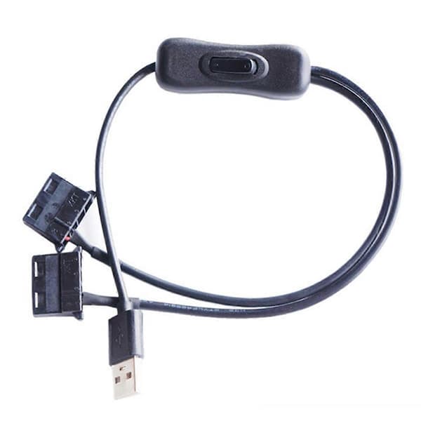 USB 5V til dobbelt 4PIN Molex-ventilatoradapterkabel med kontakt Y-splitter til computerkabinet stationær pc C [DB]