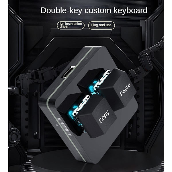 Mukautettu Mini-näppäimistö Kopioi Liitä 2 Näppäintä Rgb Makro Osu Näppäimistö Ohjelmoitava Mekaaninen Näppäimistö Ga([HK])