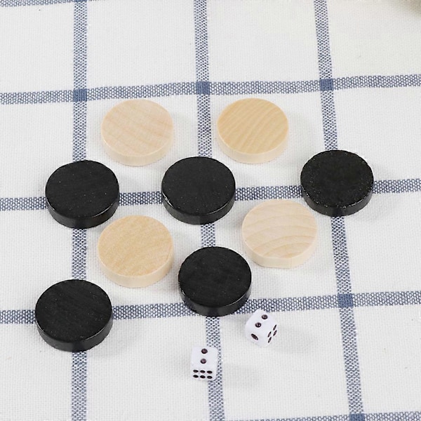 30 kpl puisia tammi-, backgammon- ja shakkipaloja tammipeliin ja shakkiin 19mm