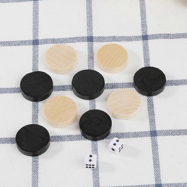 30 st Trä Dam Backgammon Schackpjäser för Dam & Schack 19mm