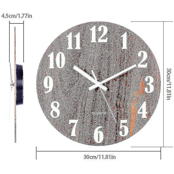 Luminous Väggklocka, Modern Dekorativ Tyst Väggklocka, Stor Urtavla Med 30Cm -XXBY