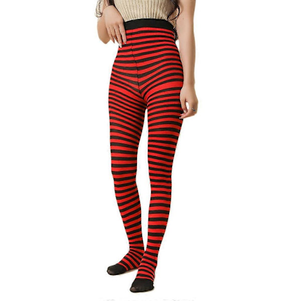 Cosplay-kostyme Strømpebukser Leggings Strømper Juler Halloween Stripete Strømpebukser Red and black