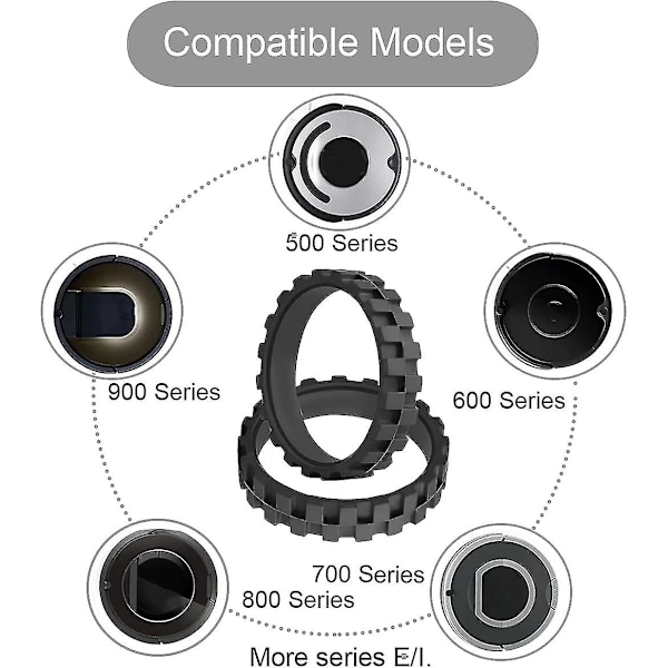 Dæk til Irobot Roomba Hjul Serie 500  600  700  800  900 E5 Og I7 Anti-slip  Godt Greb Og Nem Montering Reservedel Til Roomba Modeller