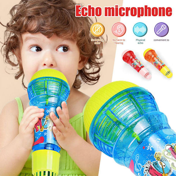 Echo Mic for Barn og Småbarn - Batterifri Magisk Karaoke Mikrofon Stemmeforsterkende Retro Leke for Sang, Tale [DmS] Blue