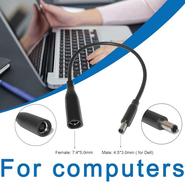 Strømadapter til Dell 7,4 mm 4,5 mm AC-oplader, US-konverter