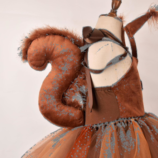 Ny stil Squirrel Children's Dress Djur Dress Children's Day Performance Klänning Rollspel [DmS] 1T