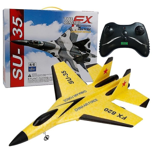 RC Flymodell Su-35 Fly 2.4g Fjernstyrt Jagerfly FX-820 Glider Fly EPP Skumleker RC Fly For Voksne Barn Gaver [DmS] Gray