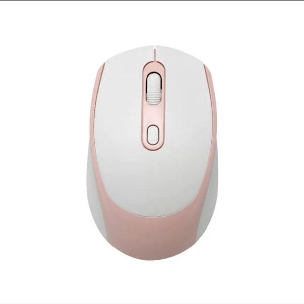 1pc Wireless Mouse, 2.4g Portable Ergonomic Mouse, Wireless Mouse For Laptop Windows (pink And White)