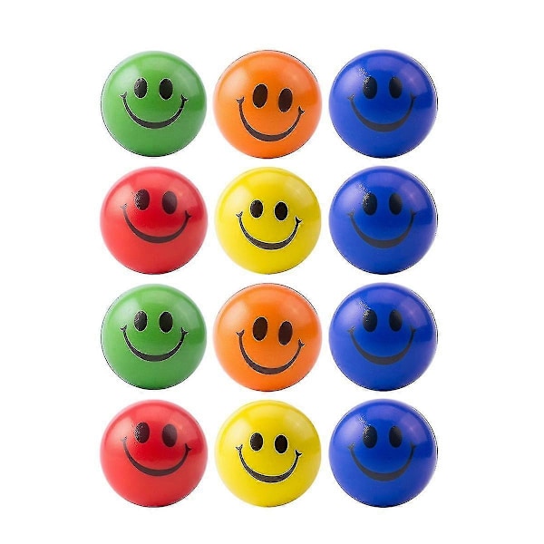 12 stk./lot 6,3 cm Smile Skum Bold Klemme Stressbold Aflastningslegetøj Håndleds Øvelsesbolde Til C