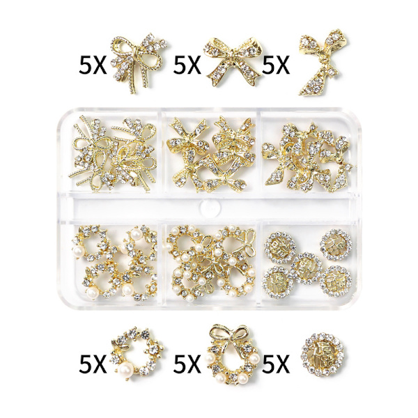 Planet Nail Art Charm Båge/Hjärta Forma Naglar Rhinestone Ädelsten Kristall, 3D Nagelkonst Dekoration Metall Naglar Naglar Nagelkonst Smycken 20 20