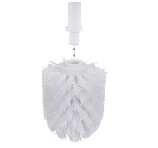 6 stk. Toalettbørstehode Hvite Erstatningsbørster Diameter 8cmBY White 5pcs