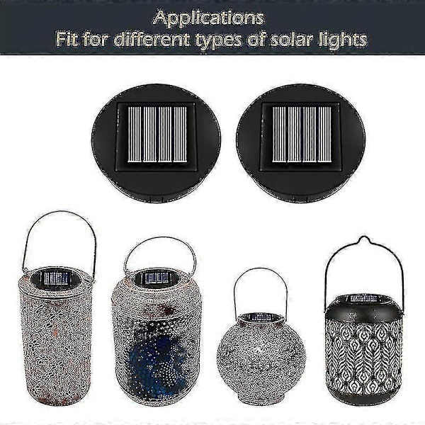 2 st Solcellslampa Ersättning Toppenhet 8cm, Ersättningssolpanel För Utomhus Trädgård Lykta Solcell