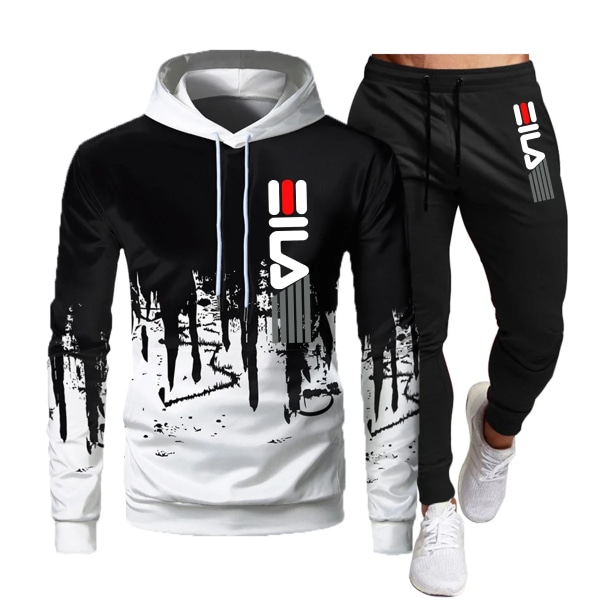 2023 Höst och vinter hoodie kostym herrmode hoodie byxor casual jogging kostym sportkläder sweatshirt 1 XL