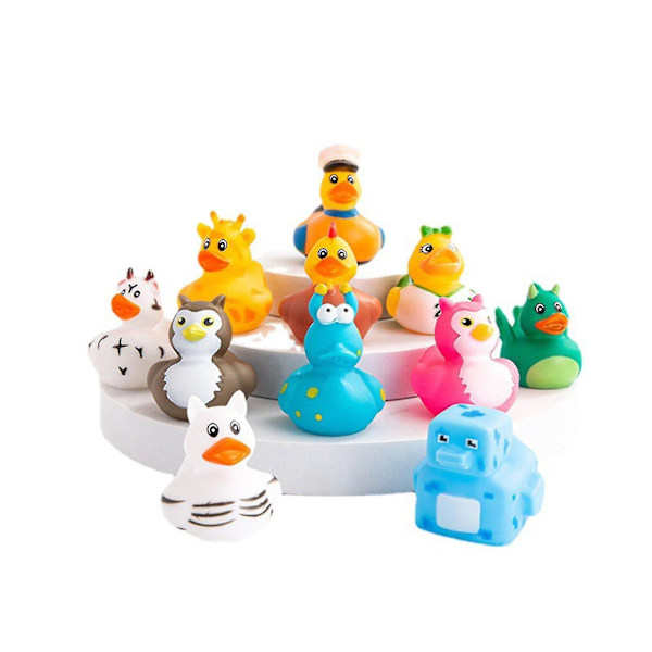 24 / 36 stk. Gummiande Badelegetøj til Småbørn 1-3 år, Assorterede Ande Badetid Blødt Baby Pool Legetøj Fødselsdagsgaver 24PCS