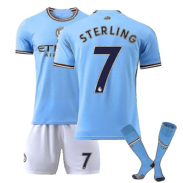 Haaland 9 Jersey Hemma 2022-2023 Ny säsong Manchester City Fc Fotboll T-shirts Set 22 23 Sterling 7 L