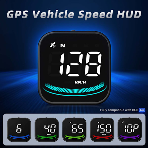 Digital GPS-hastighedsmåler, Head-up Display med hastighed MPH, retning, overhastighedsalarm HD-displaymåler, til alle køretøjer