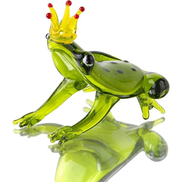 Sæt med 4 blæste glasfigurer Smukke pindsvinfigurer Håndlavede farverige glaskunstdyr Samleobjekt Gave Hjemmedekoration Frog