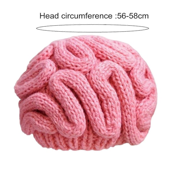 Spoof Horror Hjerne Hue Halloween Beanie Strikket Elastisk Tyk Voksen Barn Skullies Hold Varmen Udendørs Børne Bonnet Vinter Hovedbeklædning Orange