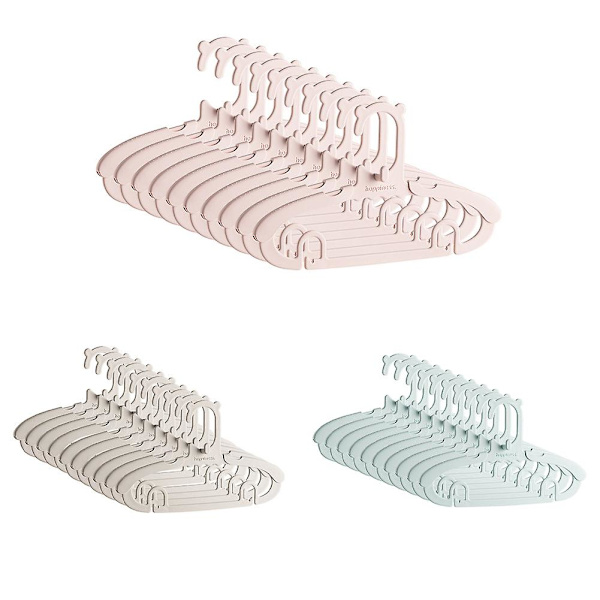 Børne Hængere Baby Multifunktionel Trækbøjle Hængere Med Buks Klip Lille Warm Gray Hanger 10PCS