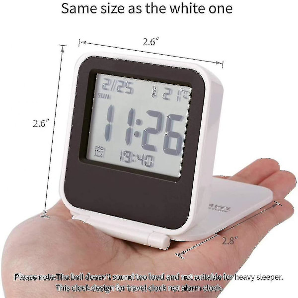 Mini Pieni Digitaalinen Matkakello LCD-Yövalolla, Paristoilla Toimivat Matkakellot, Kannettava Taittuva Mini Taskulämpötilakello Sininen