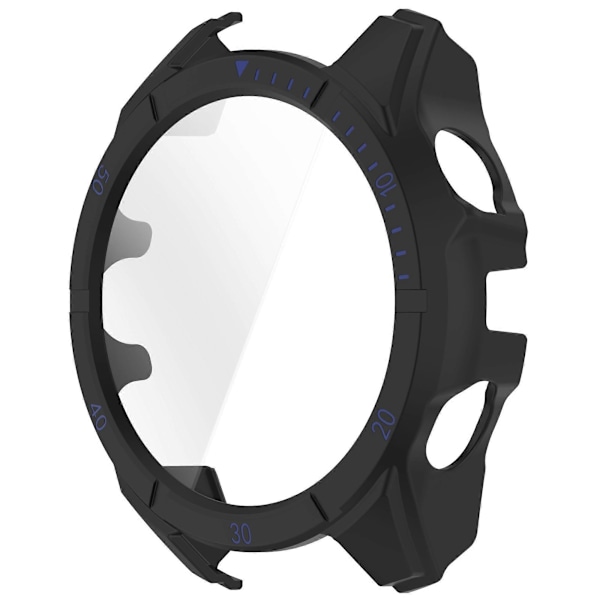 Skyddshölje för Garmin Fenix 8 51mm Klocka PC-Ram med Härdat Glas Skärmskydd Black Blue