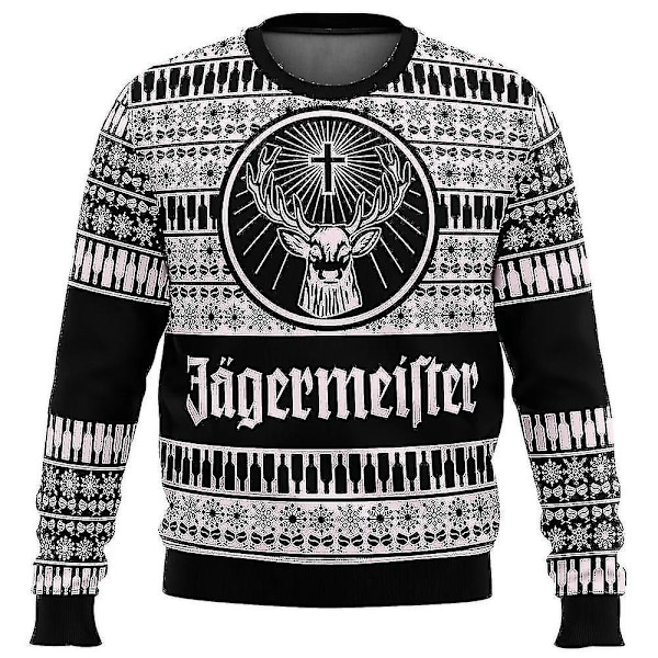 Bebetter Jagermeister Fultäckande Jultröja Herr 3D Tröja Toppar Höst Och Vinter Kläder A 1 4XL