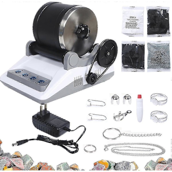 Rock Tumbler Set, Professional Stone Cup Set, Polishing Tumbler, Stone Tumbler, Stone Grinder, 7 Day Timer, 4 Polishing Powders