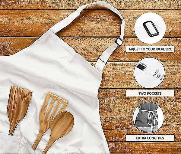 Noir Utopia Kitchen 2-pakning Justerbart Forkle med Smekke og 2 Lommer
